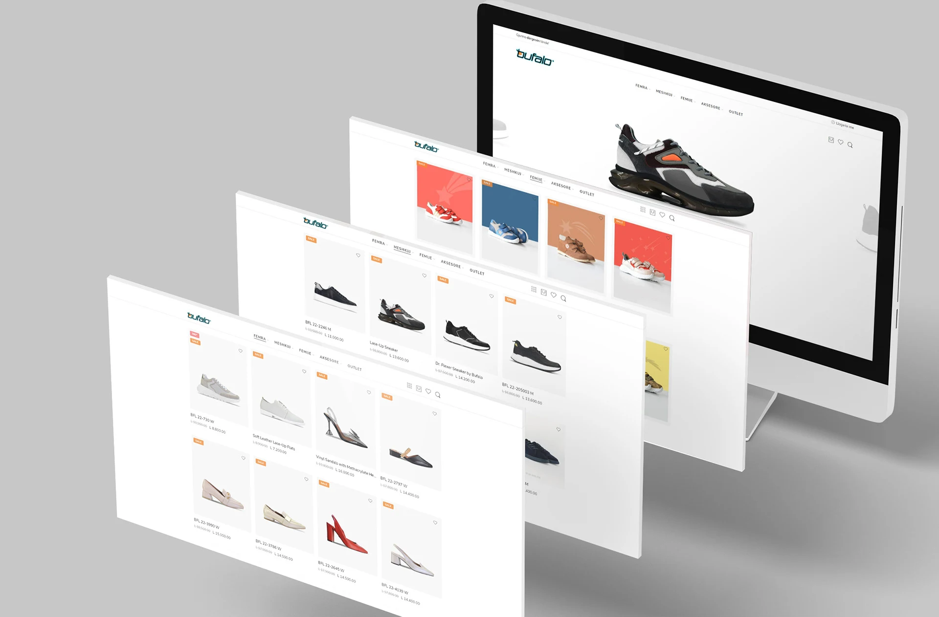 Bufalo Shoes | UI/UX Website & Social Contents — UI/UX design / Social content