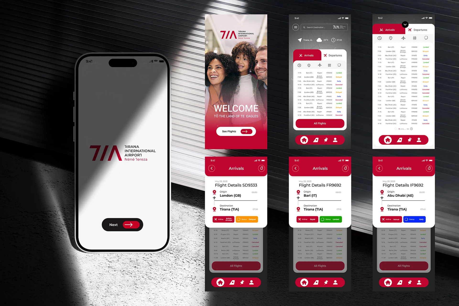 TIA Tirana International Airport | App Design — UI/UX